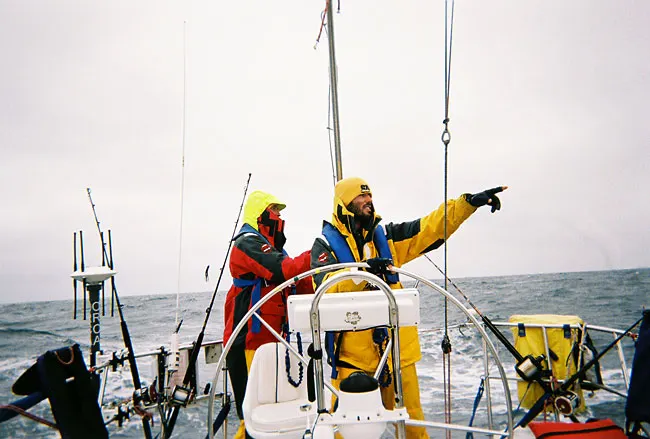 Yacht underway on an offshore delivery